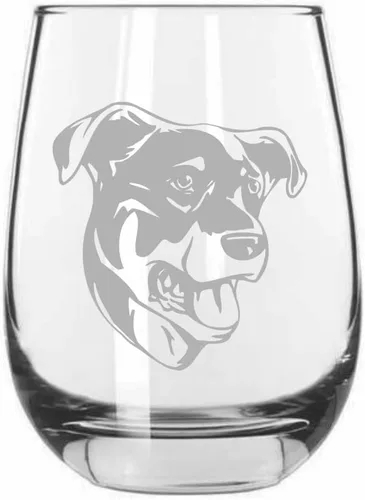 Miniatura 78 de Sakhalin Husky Dog - Copa de vino grabada personalizada de 15.25 onzas sin tallo