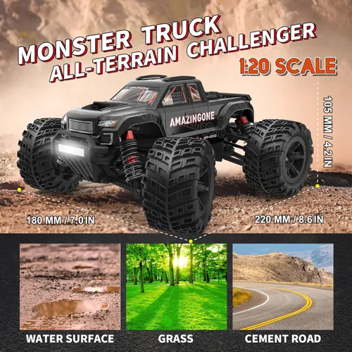 Miniatura 3 de 20208 Coches RC rápidos sin escobillas a escala 1/20 para adultos, Buggy RC monstruo de alta velocidad máxima 45KMH, Camiones RC de hobby 4X4