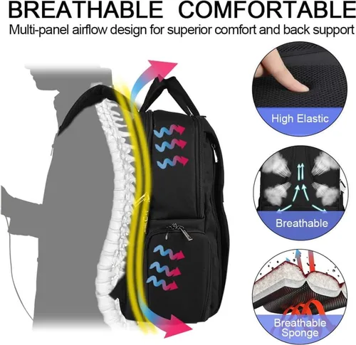 Miniatura 5 de CADeN Mochila para cámara DSLR, impermeable, antirrobo, con compartimento para laptop de 15.6 pulgadas, puerto de carga USB, soporte para trípode