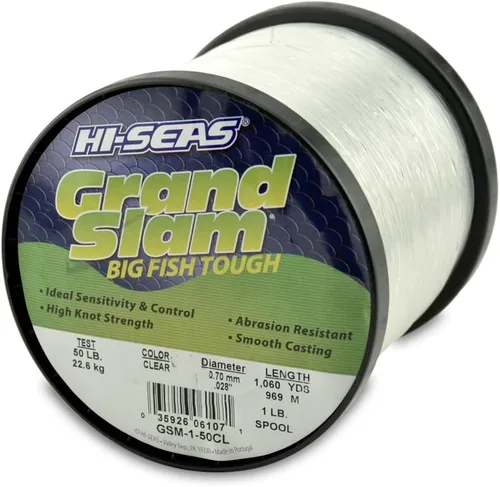 Miniatura 18 de Sedal de Pesca de Monofilamento HI-SEAS Grand Slam - Fuerte y Resistente a la Abrasión en Transparente, Rosa, Verde, Azul Ahumado, Amarillo