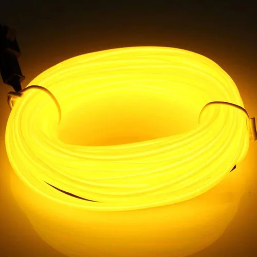 Miniatura 10 de JIGUOOR - Tira de luces de neón brillantes con cable EL y paquete de baterías, de 9.8 pies, 360 ° de iluminación, para bricolaje, festivales, Azul