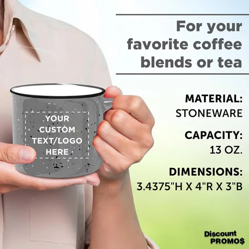 Miniatura 4 de DISCOUNT PROMOS Tazas de café personalizadas de cerámica para fogata, 13 onzas, juego de 10/50/100, paquete personalizado a granel, perfecto
