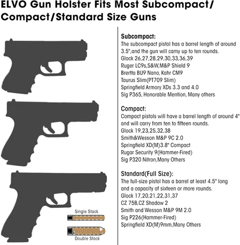 Miniatura 2 de Paquete de 2 fundas universales IWB para pistola para porte oculto, fundas para pistolas dentro de la cintura, se adapta a todas las armas de fuego