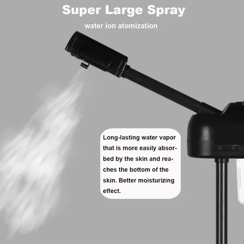 Miniatura 3 de Vaporizador facial profesional con niebla caliente, máquina de vapor facial para esteticista, limpieza facial de spa en casa (negro)
