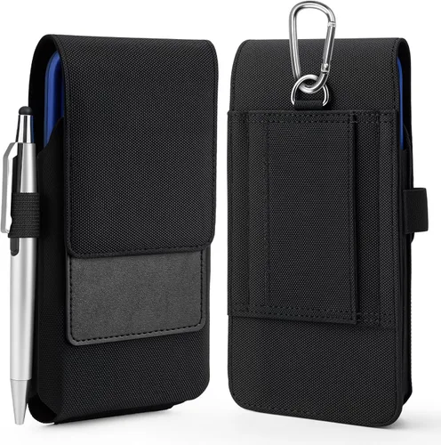 Miniatura 9 de BECPLT Funda de nailon para Galaxy Note 20 Ultra 5G S24+ para cinturón negro con clip para cinturón para iPhone 15 Pro Max 14 Pro Max 13 Pro Max 12