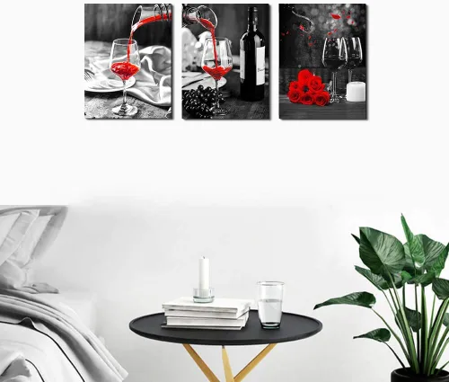 Miniatura 8 de Arte de pared de cocina para comedor, decoración de pared de naturaleza muerta, lienzo en blanco y negro, impresiones artísticas de barriles
