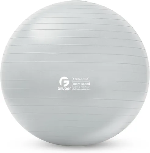 Miniatura 10 de Gruper Pelota de yoga y pilates, pelota de gimnasio de 4 tamaños para fitness, yoga, entrenamiento, embarazo y terapia física, bomba rápida