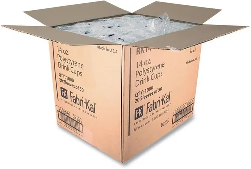 Miniatura 2 de Fabri-Kal 9508030 RK - Vasos acanalados para bebidas frías de 14 onzas, transparentes, 50 por manga, 20 fundas por caja