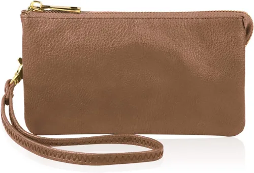 Miniatura 27 de RIAH FASHION Monedero convertible de piel sintética - Mini bolso de mano desmontable cadena bandolera correa soporte para teléfono