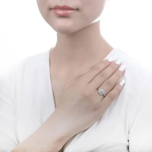 Miniatura 6 de BERRICLE Anillos Art Deco de plata de ley para mujer, anillo de circonita cúbica