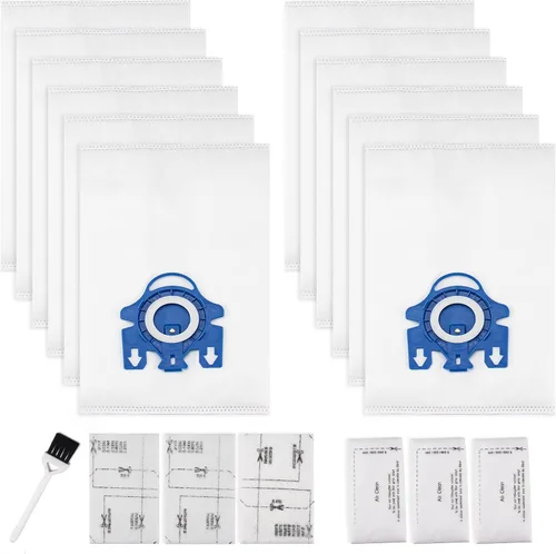 Improvedhand Paquete de 12 bolsas de repuesto 3D Airclean para Miele GN bolsas de aspiradora para Miele Classic C1 Complete C1 C2 C3 S2 S5 S8 S400