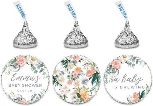 Miniatura 30 de Andaz Press Peach Coral - Colección de fiesta de jardín floral para baby shower, tarjetas de juego de adivinanzas de caramelos, paquete de 30