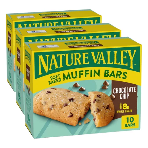 Miniatura 16 de Nature Valley Barras de magdalenas horneadas suaves, chispas de chocolate, barras de aperitivos, 10 barras, 12.4 onzas