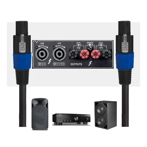 Miniatura 6 de Cables profesionales de calibre 12 de 75 pies de Speakon a Speakon – 12AWG 75 pies DJ/PA SpeakON cables AMP Audio Cables – 2