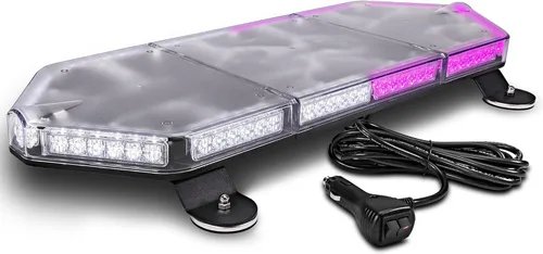 Miniatura 12 de NanoFlare NFMB56 Mini Barra de Luz Estroboscópica LED Roja Blanca de 17" 12V 56W [Clase SAE 1] [Imán/Montaje Permanente] Barra de Luz de Baliza