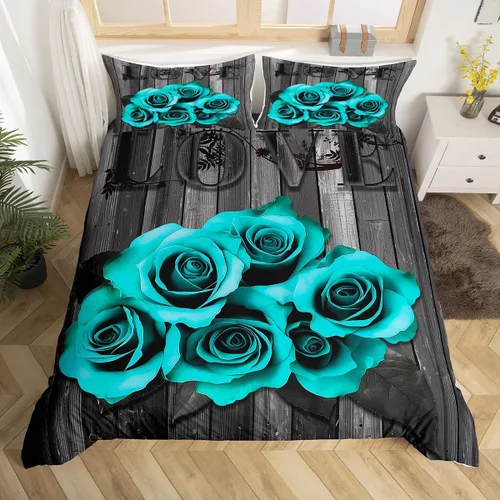Miniatura 22 de Juego de funda de edredón para parejas, juego de ropa de cama de corazón de amor rojo, juego de funda de edredón romántica para boda, regalo
