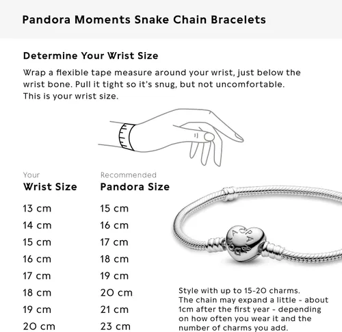 Miniatura 6 de Pandora 590719 Pulsera de plata esterlina con cierre de corazón, caja de regalo incluida, plata de ley, 39984-00
