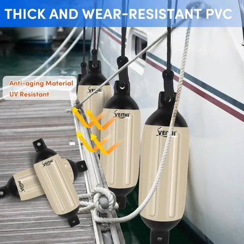 Miniatura 2 de Juego de 4 guardabarros para barco de 4.5/5.5/6.5/8.5/10/16 pulgadas, parachoques de vinilo con ojos gemelos acanalados, parachoques para barco
