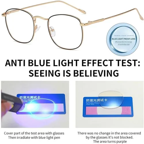 Miniatura 4 de HomeSoGood Gafas ópticas de decoloración con bloque de luz para mujeres y hombres, marco ultraligero de gran tamaño, gafas de protección