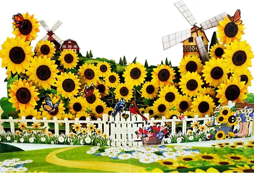 Miniatura 8 de CUTE POPUP Tarjeta de girasol desplegable 3D para ella, diseño de ramo de girasoles, cumpleaños, día de la madre, aniversario, día de San Valentín