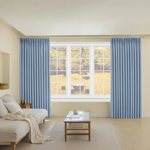 Miniatura 9 de MUMFAS - Cortina de Pliegue con Enganche, Crema Beige, 52" de ancho x 63" de largo, 50% Opaca, Aislamiento Térmico, Cortina de Puerta de Patio