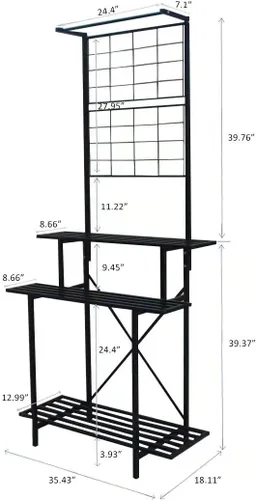 Miniatura 5 de Estante colgante para macetas, resistente soporte para plantas, enrejado, soporte para plantas de múltiples capas para el hogar, jardín, balcón