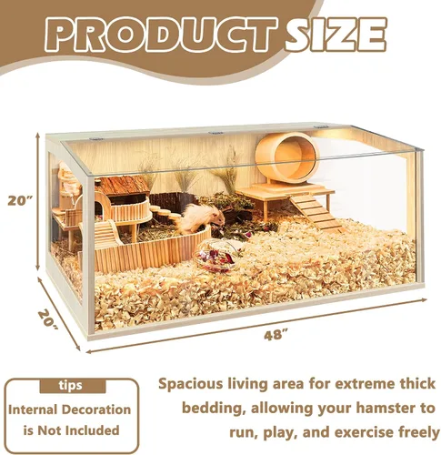 Miniatura 3 de Jaula para hámster Prolee a prueba de mordidas, jaulas para cobayas, hábitat para ratones y ratas con parte superior abatible, hábitat para hámster