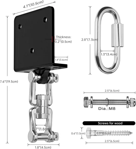 Miniatura 2 de VivaZen Colgador de bolsa pesada para bolsa pesada, montaje en haz de bolsa de boxeo con rotación de 360°, soporte de techo para saco de boxeo