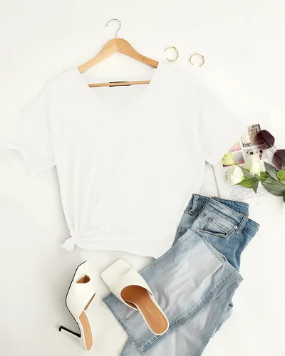 Miniatura 5 de MIROL Camisetas de media manga para mujer, cuello en V, de gran tamaño, holgadas, lisas, casuales, básicas