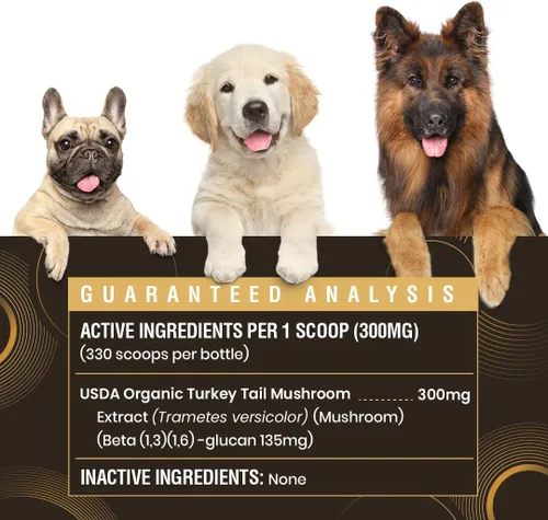 Miniatura 7 de Hongo orgánico de cola de pavo para perros y gatos, 45% beta glucano estandarizado, cuerpo fructífero extraído de agua caliente, probado por