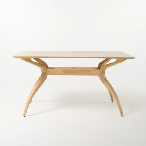 Miniatura 4 de Christopher Knight Home Lucious - Juego de comedor rectangular de patas curvas, juego de 5 piezas, roble natural y beige claro