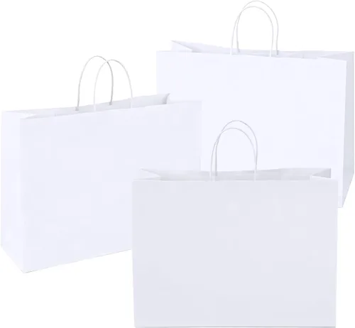 Miniatura 8 de Bolsas de regalo medianas con asas, 50 bolsas de papel kraft a granel, color negro 8x4.75x10 inch,120GSM,Thick,Durable,Recyclable,6LB Load,for