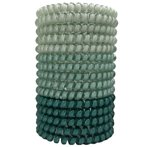Miniatura 7 de 15 lazos para el cabello en espiral, sin pliegues, cable de teléfono, bobinas de plástico para el cabello en blanco