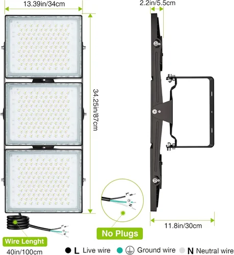 Miniatura 25 de STASUN - Luz de inundación LED para exteriores, 150 W, 15000 lúmenes, 6000 K, luz blanca IP66, impermeable, luz de estacionamiento comercial, 3