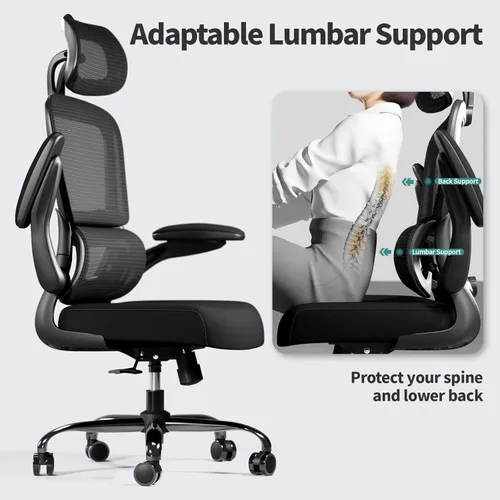 Miniatura 6 de TRALT Silla de oficina ergonómica de escritorio, 330 libras, sillas de escritorio de oficina de malla para el hogar con ruedas, cómodas sillas