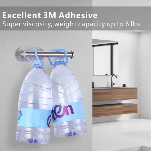 Miniatura 3 de Soporte para papel higiénico autoadhesivo, sin taladrar, para baño, baño, baño, soporte de pared, acero inoxidable (níquel cepillado)