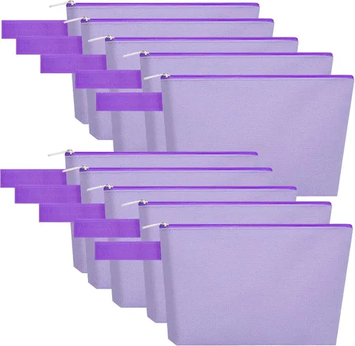 Miniatura 33 de 10 bolsas de maquillaje de lona de algodón con parte inferior y correa, bolsa de cosméticos multiusos con cremallera, bolsa de aseo de viaje, bolsa