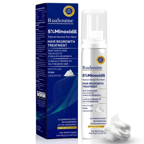 Ruahouine Espuma de minoxidil al 5% para el crecimiento del cabello, tratamiento tópico de pérdida de cabello para hombres para que vuelvan a crecer