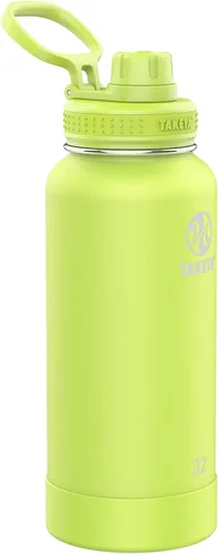 Takeya Actives Botella de agua con tapa de boquilla, botella con doble aislamiento de acero inoxidable, apta para lavavajillas y sin BPA, botella