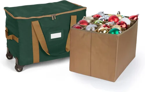 Miniatura 19 de Covermates Keepsakes Bolsa de almacenamiento ajustable para adornos, poliéster resistente, separadores acolchados y bandejas FlexGrid, organizador