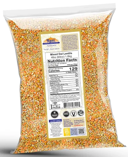 Miniatura 3 de Rani Dal mixto (Chana Dal, Moong Dal, Toor Dal, Masoor Dal, Urad Dal) 64 oz (4 libras) 4.0 lbs a granel ~ Todo natural Apto para gluten Sin OMG