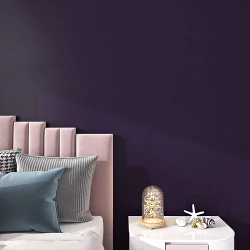 Miniatura 2 de Livelynine Papel tapiz de color morado para despegar y pegar, 15.8 x 590 pulgadas, papel de pared oscuro Moody autoadhesivo, color morado