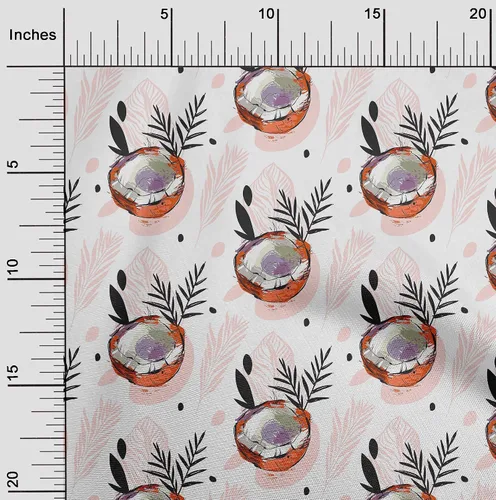 Miniatura 2 de oneOone Cotton Flex Brown Fabric Tropical Sewing Material Print Fabric By The Yard 40 Inch Wide-5K
