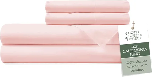 Miniatura 56 de Hotel Sheets Direct Juego de Sábanas de Cama de 4 Piezas, Tamaño California King, 100% Viscosa Derivada de Bambú, Juego de Sábanas con 2 Fundas