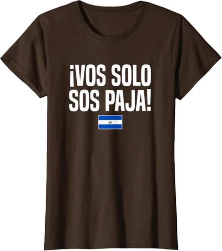 Miniatura 20 de Camiseta Vos Solo Sos Paja Salvadoran Slang Bandera de El Salvador, Negro