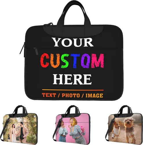 Bolsa personalizada para computadora portátil, bolsa de hombro personalizada con logotipo de foto, maletines delgados para mensajero para
