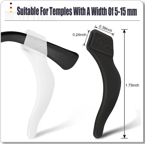 Miniatura 4 de MOLDERP Agarres para Orejas de Anteojos - 21 Pares Antideslizantes para Gafas, Cómodas Puntas de Patillas de Silicona Elástica, Retenedor de Manga