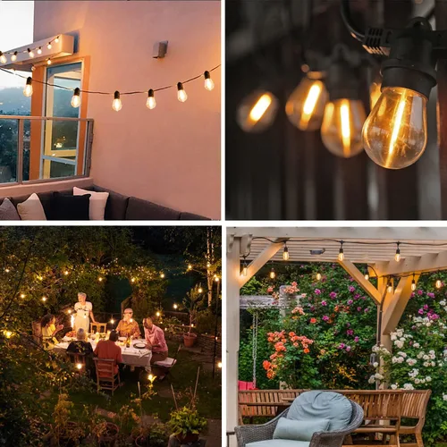 Miniatura 6 de Bombillas LED S14 de repuesto, Bombillas LED S14 irrompibles e impermeables de 1 W, luces de cadena para exteriores, bombillas LED Edison de base
