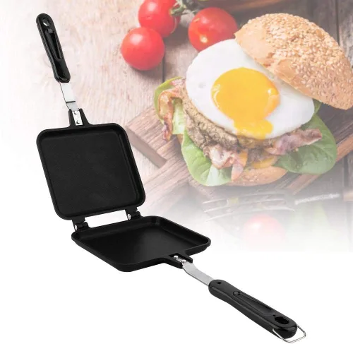 Miniatura 3 de Sartén, waflera antiadherente de doble cara hecha de material de aluminio para pasteles, tostadas y sándwiches
