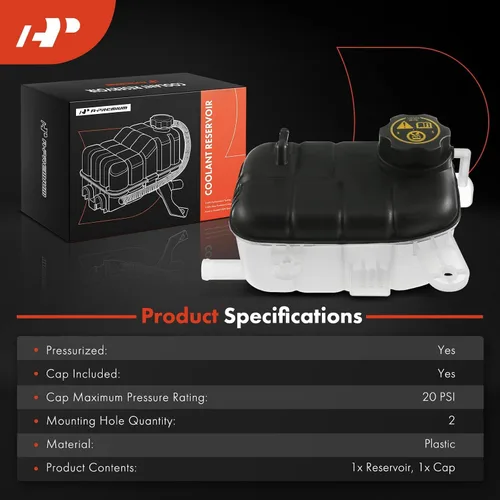 Miniatura 2 de A-Premium Tanque de depósito de recuperación de desbordamiento de refrigerante de motor presurizado [con tapa] compatible con Buick Encore 2013-2019
